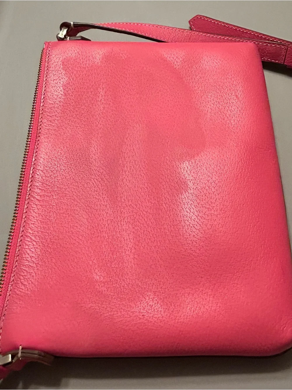 kate spade Hot Pink Pebbled Leather Wristlet Crossbody